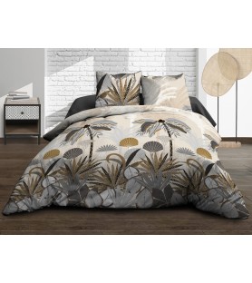 Housse de couette Coton 57 Fils - Palma - 220x240 cm + 2 taies assorties