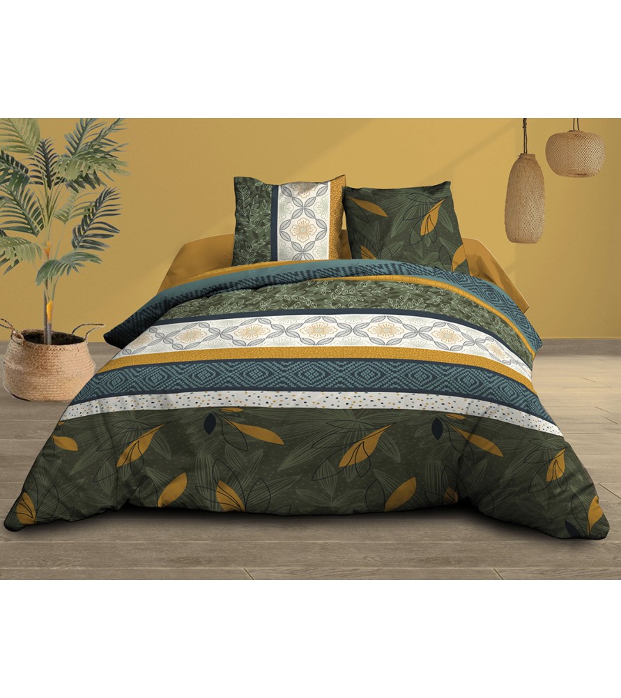 Maxi Housse de couette Coton 57 Fils - Owen - 240x260 cm + 2 taies assorties