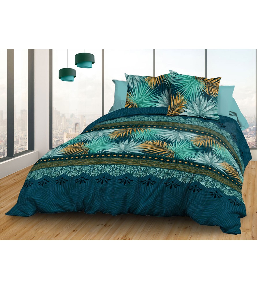Maxi Housse de couette Coton 57 Fils - Paraiso - 240x260 cm + 2 taies assorties