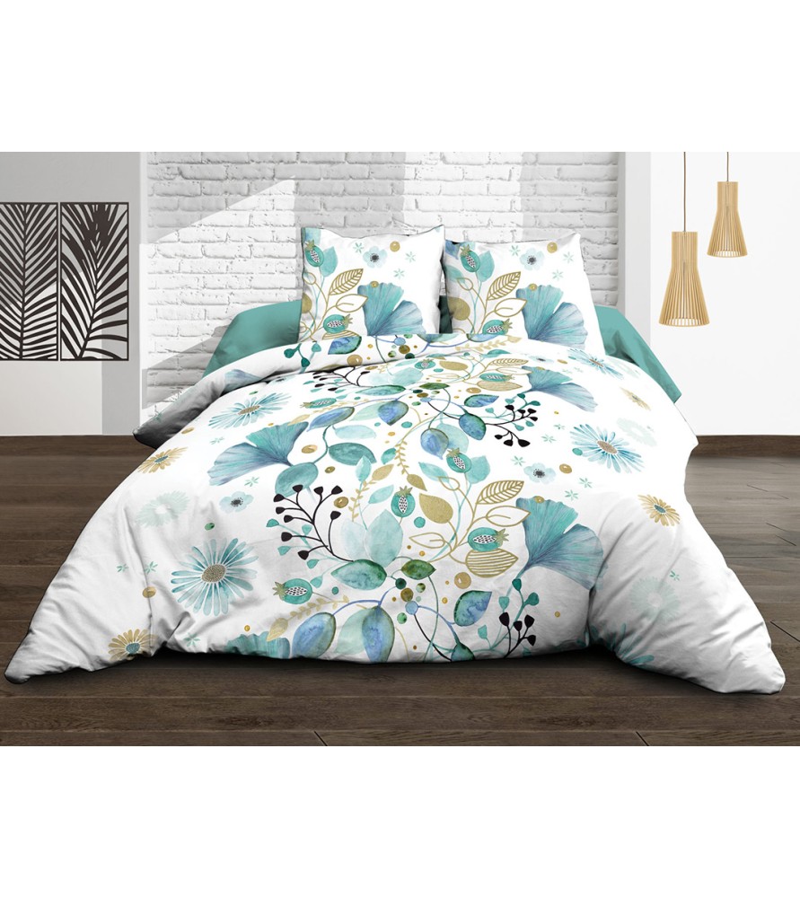 Maxi Parure de draps Coton 57 Fils - Bloom - Drap plat + drap-housse 160 + 2 taies
