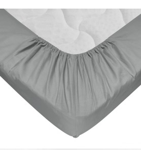 Drap-housse 180 x 200 cm Gris