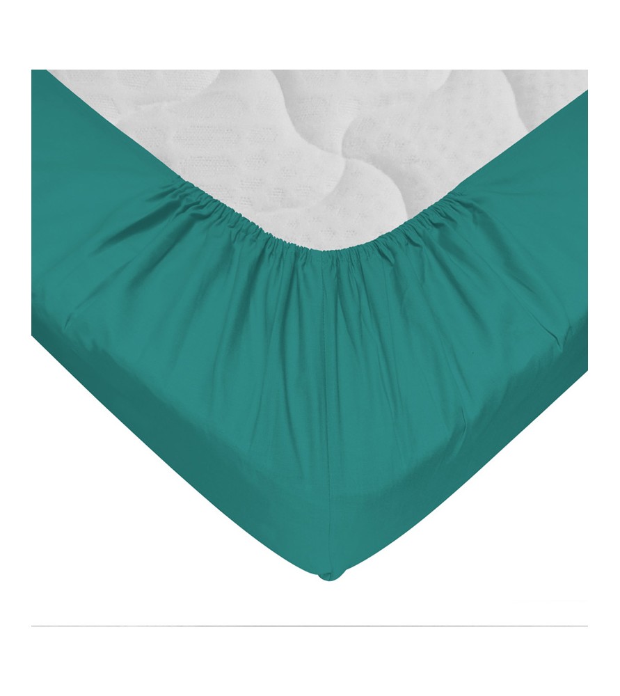 Drap-housse 180 x 200 cm Vert turquoise
