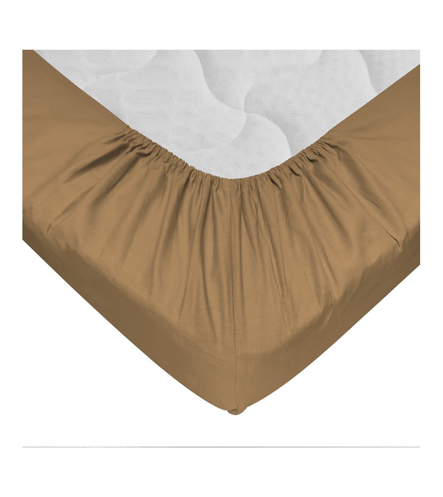 Drap-housse 80 x 200 cm Ocre