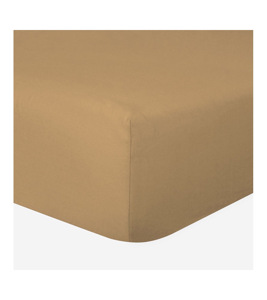 Drap-housse 90 x 190 cm Ocre