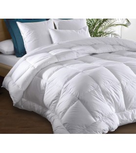 Couette blanche 220x240 cm 550 g fibre creuse siliconnée