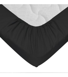 Drap-housse 140 x 190 cm Noir