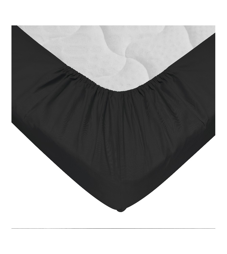 Drap-housse 140 x 190 cm Noir