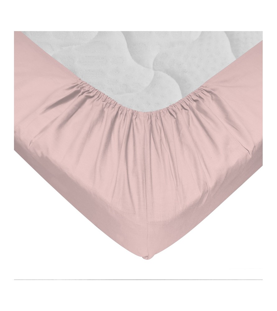 Drap-housse 120 x 190 cm Rose poudré