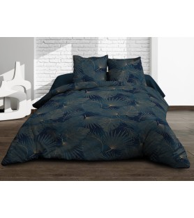 Housse de couette Coton 57 Fils Olinda bleu 220x240