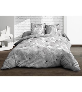 Housse de couette Coton 57 Fils Olinda gris 220x240