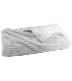 Plaid chaud et moelleux - Velours microfibre & mouton retourné