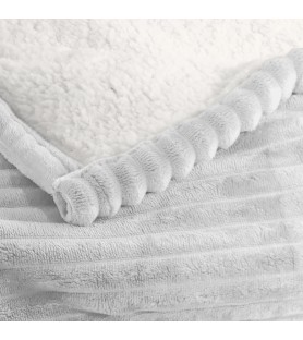 Plaid chaud et moelleux - Velours microfibre & mouton retourné