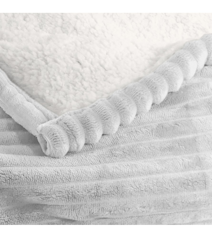 Plaid chaud et moelleux - Velours microfibre & mouton retourné