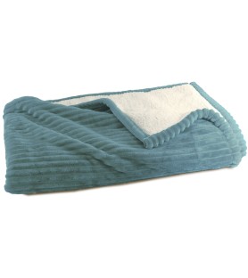 Plaid chaud et moelleux - Velours microfibre & mouton retourné