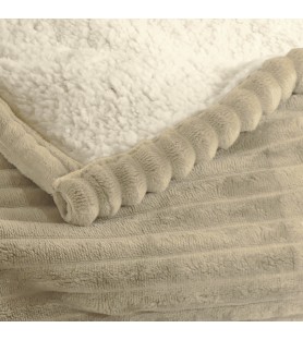 Plaid chaud et moelleux - Velours microfibre & mouton retourné