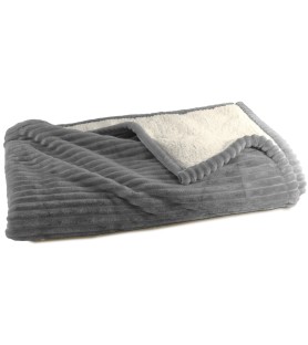 Plaid chaud et moelleux - Velours microfibre & mouton retourné