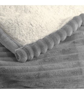 Plaid chaud et moelleux - Velours microfibre & mouton retourné