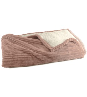 Plaid chaud et moelleux - Velours microfibre & mouton retourné