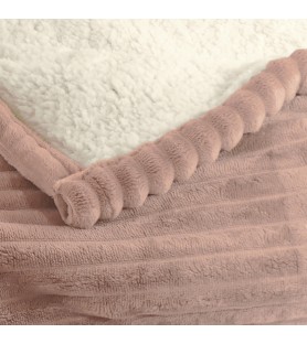 Plaid chaud et moelleux - Velours microfibre & mouton retourné