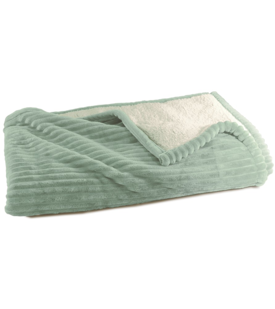 Plaid chaud et moelleux - Velours microfibre & mouton retourné