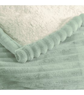 Plaid chaud et moelleux - Velours microfibre & mouton retourné