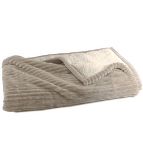 Plaid chaud et moelleux - Velours microfibre & mouton retourné