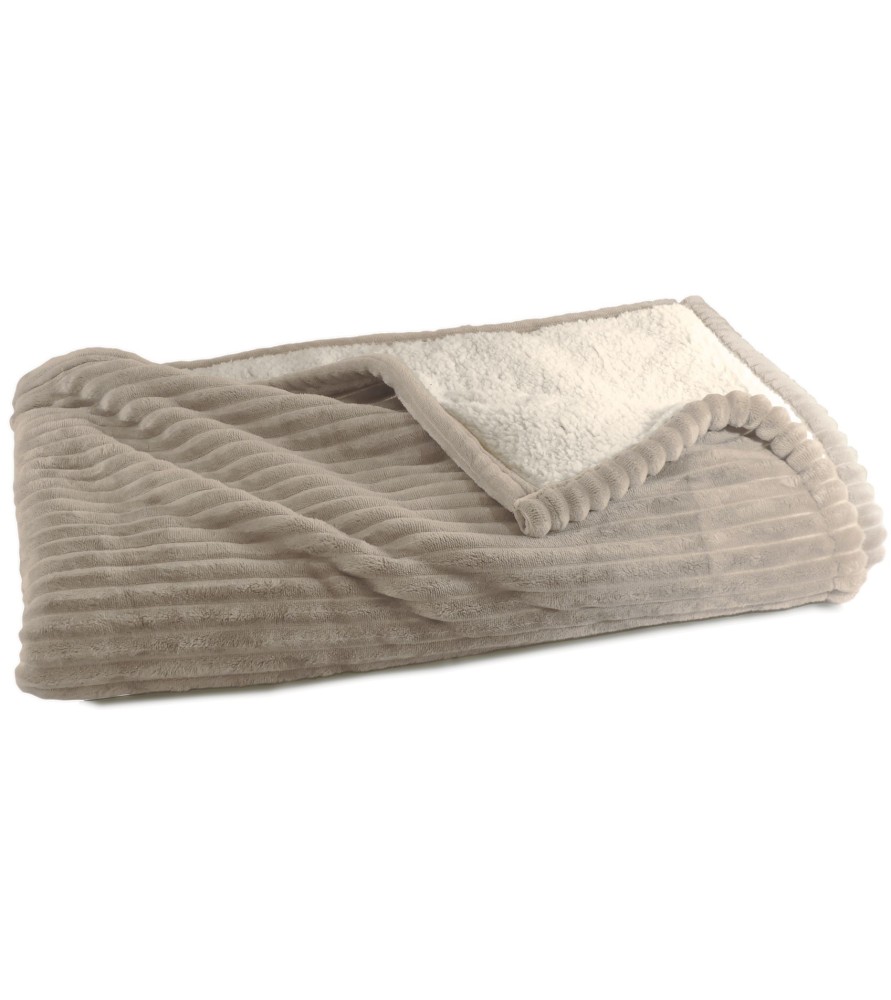 Plaid chaud et moelleux - Velours microfibre & mouton retourné