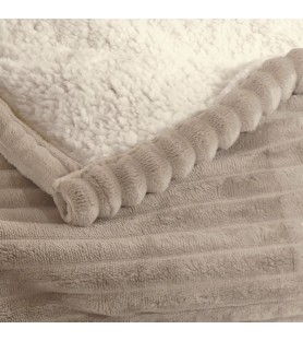 Plaid chaud et moelleux - Velours microfibre & mouton retourné