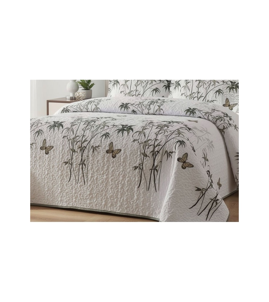 Couvre-lit Boutis 220x240 + 2 Taies 65x65 cm