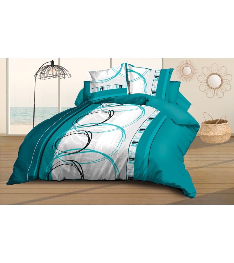 Housse de couette Microfibre Roue-libre turquoise